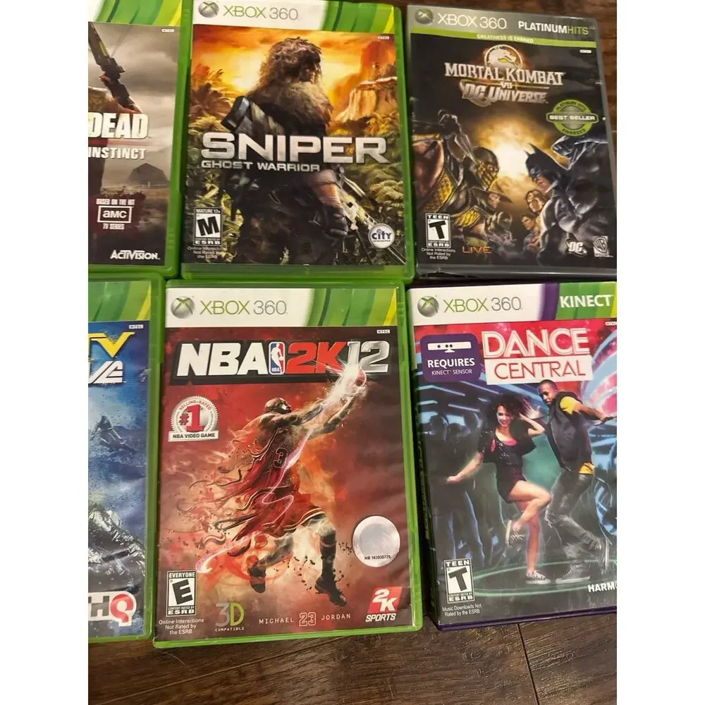 Xbox 360 Games Lot of 6 Mortal Combat Walking Dead NBA 2k12 Dance Central
